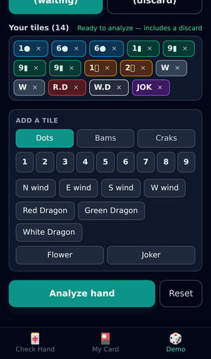 Mahjong Hand - Editable Tile List